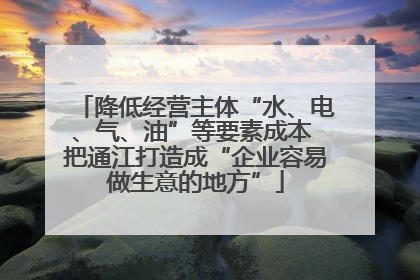 降低经营主体“水、电、气、油”等要素成本 把通江打造成“企业容易做生意的地方”